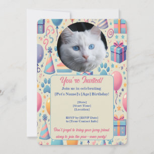 Convite de Aniversário de Pet Personalizável