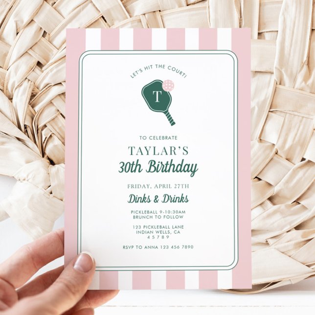 Convite de Aniversário de Pickleball Personalizado (Pickleball Birthday Party Invitation)