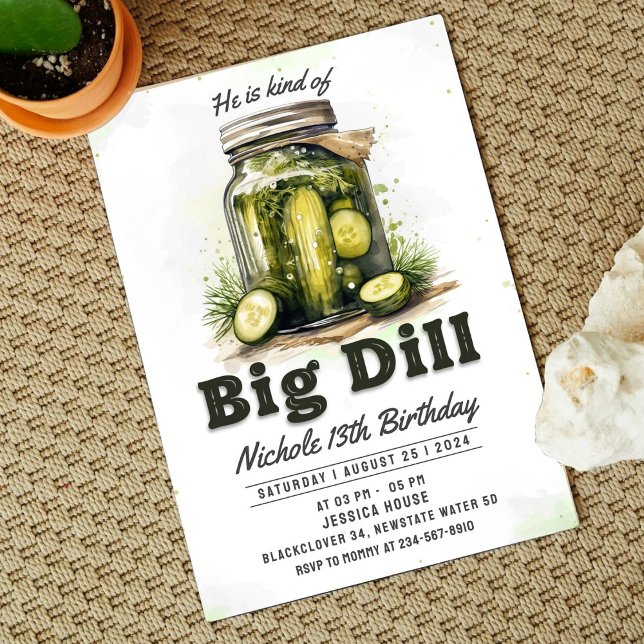 Convite de Aniversário de Pickles e Jar Party (Pickles and Jar Birthday Invitation Party)