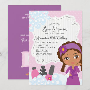 Convite de Aniversário de Pijama de Spa para Menin