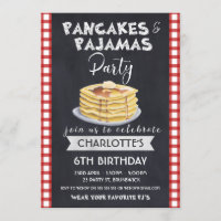 Convite de aniversário de pijamas