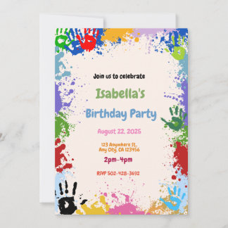 Convite de aniversário de pintura de mão criativa