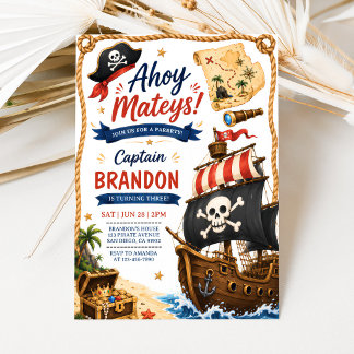 Convite de Aniversário de Pirata