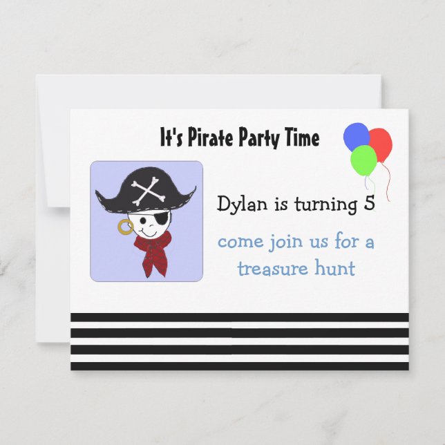 Convite de Aniversário de Pirata Legal (Frente)