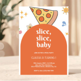Convite de Aniversário de Pizza Moderna