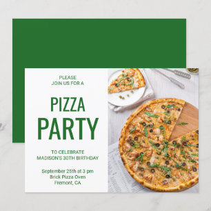 Convite de Aniversário de Pizza Moderna