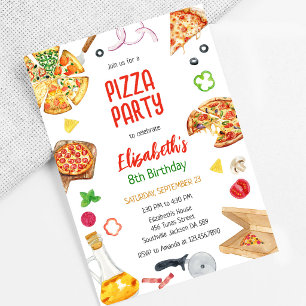 Convite de Aniversário de Pizza Party