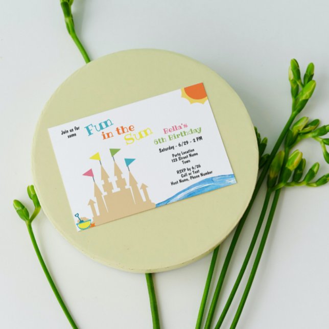 Convite de aniversário de praia (Criador carregado)
