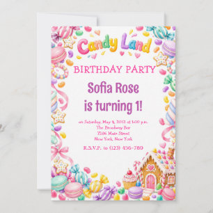 Convite de Aniversário de Primeiro Aniversário Can