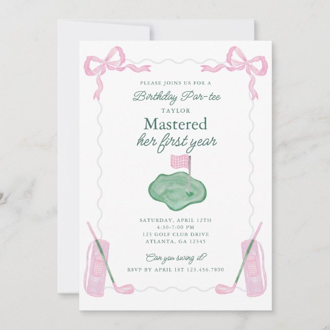 Convite de Aniversário de Primeiro Ano (Frente)