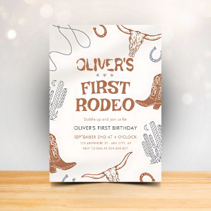 Convite de Aniversário de Primeiro Rodeio para Men