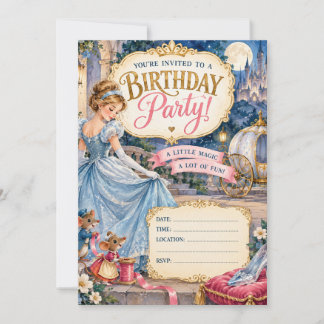 Convite de Aniversário de Princesa de Conto de Fad