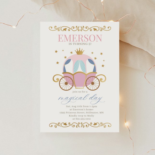 Convite de Aniversário de Princesa de Conto de Fad (Criador carregado)