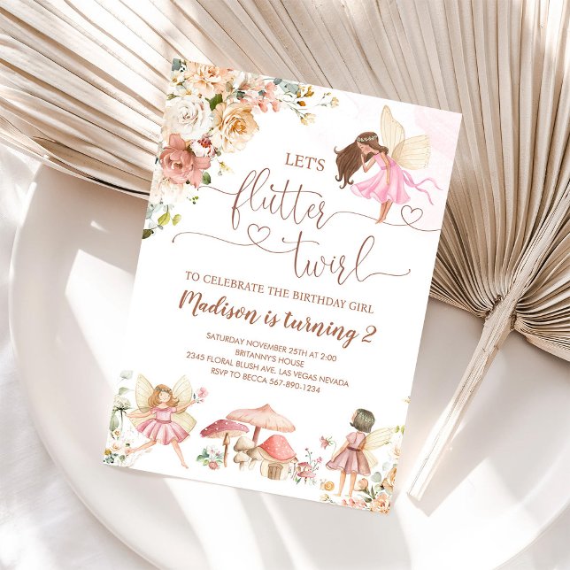 Convite de Aniversário de Princesa Fada Floral Mág (Criador carregado)