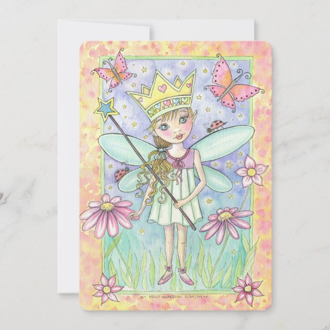 Convite de Aniversário de Princesa Fada para Menin (Frente)
