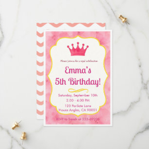 Convite de Aniversário de Princesa Festa Real Ro