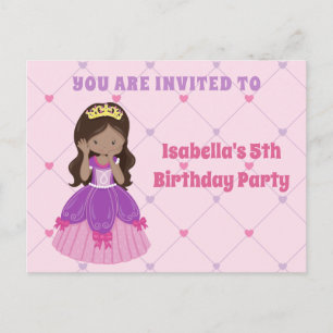 Convite de Aniversário de Princesa Hispânica Fofa