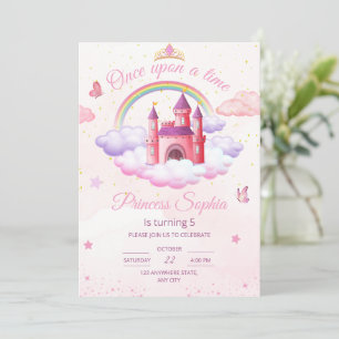 Convite de Aniversário de Princesa Meninas Princes