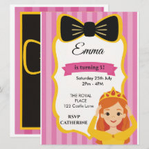 Convite de Aniversário de Princesa para Meninas