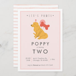 Convite de aniversário de puppy - Personalizável