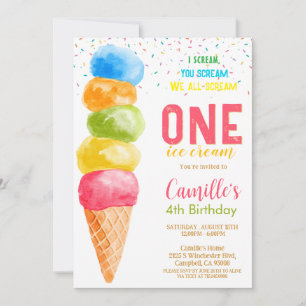 Convite de Aniversário de qualquer idade Cute Ice