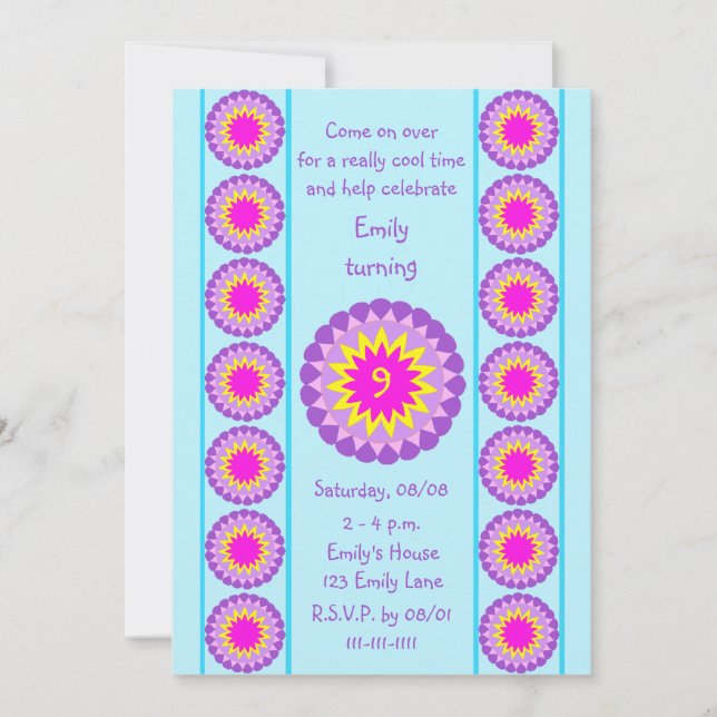 Convite de aniversário De Qualquer Idade Legal Azu (Frente)