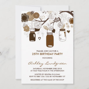 Convite de aniversário de Queda do Brown Mason Ja