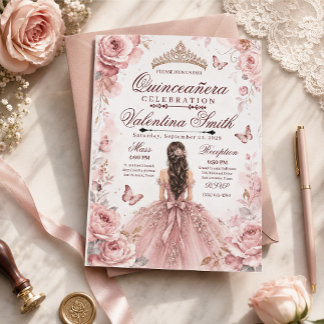 Convite de Aniversário de Quinceañera Personalizáv