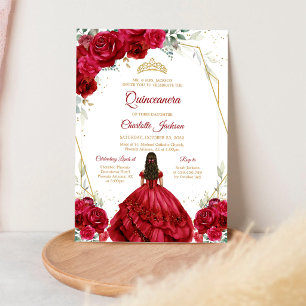 Convite de Aniversário de Quinze Anos com Rosas Ve