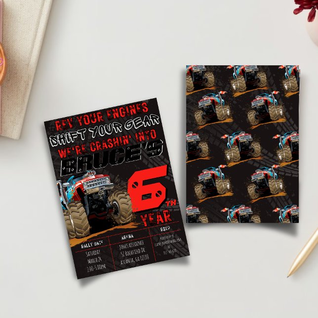 Convite de aniversário de Rali de Caminhão para Cr (Criador carregado)