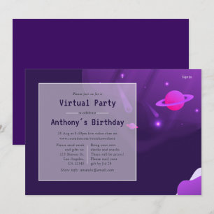 Convite de Aniversário de Realidade Virtual Espaci