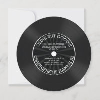 Convite de aniversário de Registro de Vinilo Retro