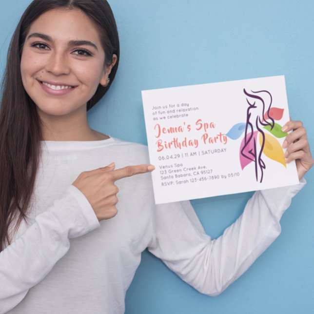 Convite de aniversário de Relaxação Spa (Criador carregado)