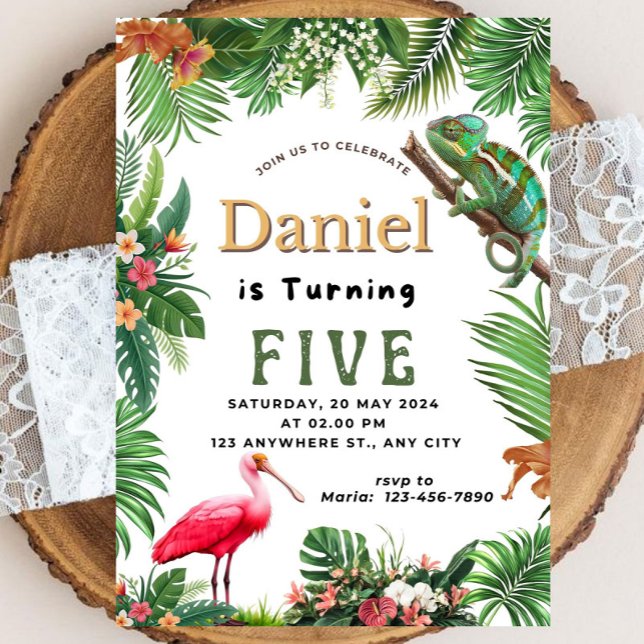 Convite de aniversário de réptil (Criador carregado)