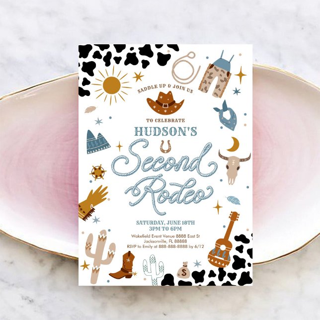 Convite de Aniversário de Rodeio Tema Western (Criador carregado)