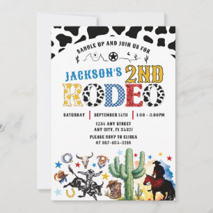 Convite de Aniversário de Rodeo Roundup