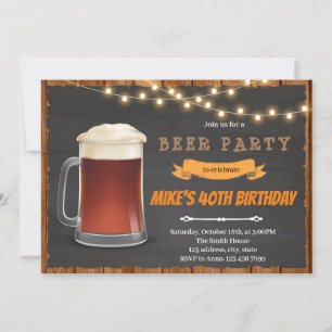 Convite de aniversário de root beer