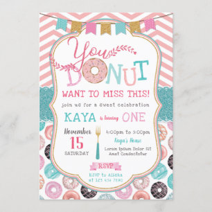 Convite de Aniversário de Rosquinha