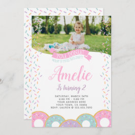 Convite de aniversário de rosquinha com foto