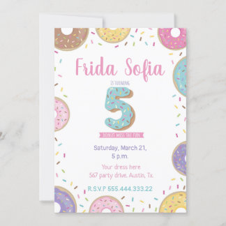 Convite de aniversário de rosquinha, convite de an