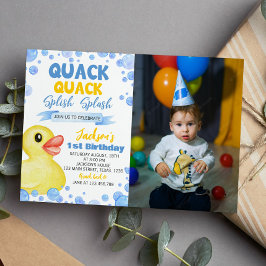 Convite de Aniversário de Rubber Ducky