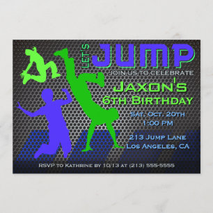 Convite de aniversário de salto - Trampoline de ca