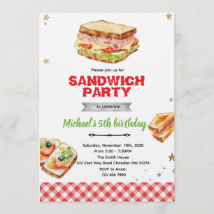 Convite de Aniversário de Sanduíche