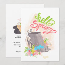 Convite de Aniversário de Sapato Floral da Primave
