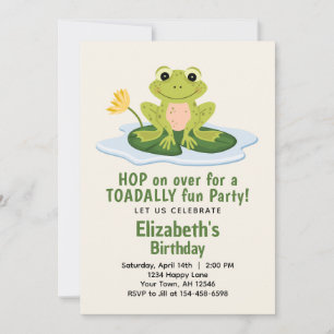 Convite de Aniversário de Sapo Bonito Bobo