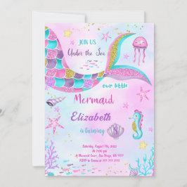 Convite de Aniversário de Sereia