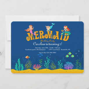 Convite de Aniversário de Sereia