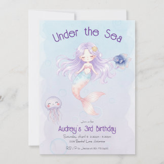 Convite de Aniversário de Sereia