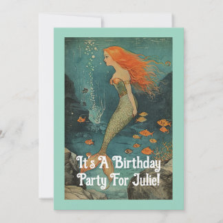 Convite de Aniversário de Sereia