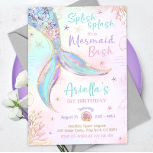 Convite de Aniversário de Sereia